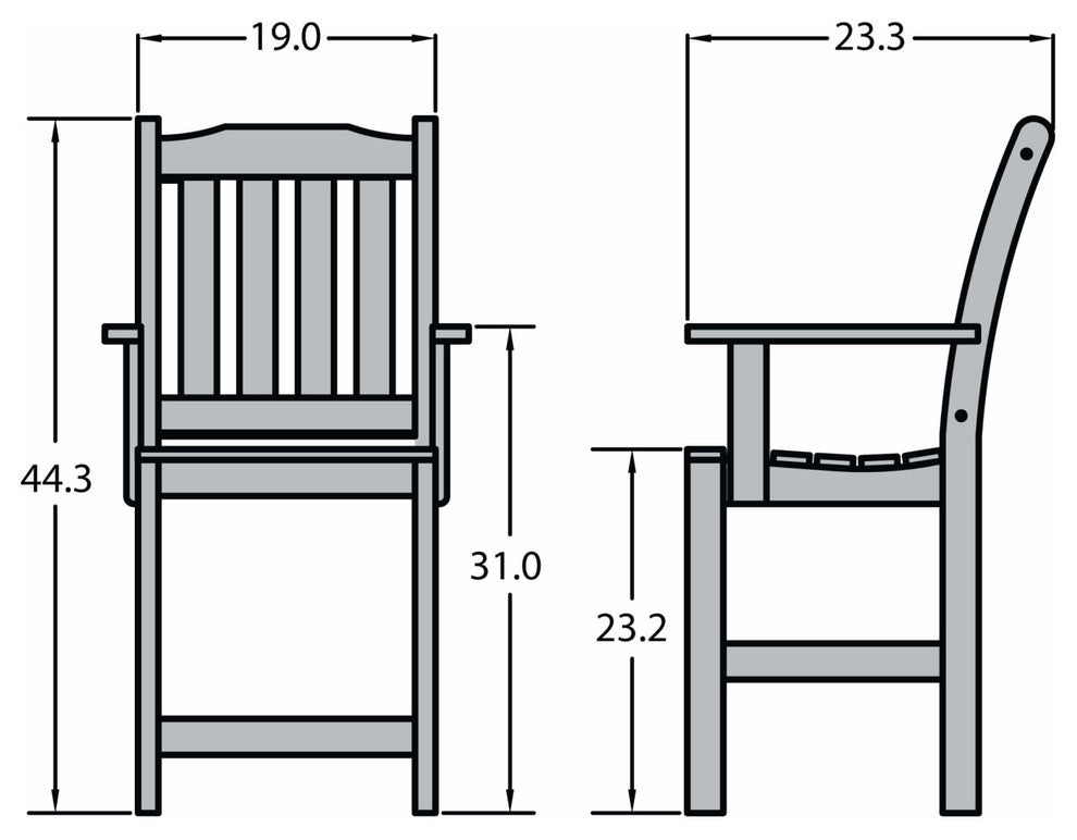Lehigh Counter-Height Armchair, Coastal Teak