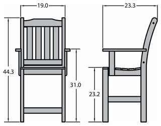 Lehigh Counter-Height Armchair, Coastal Teak