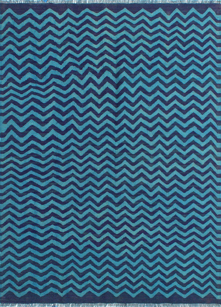 Elan Overdyed Kilim Hayati Light Blue Rug, 4'6x5'11