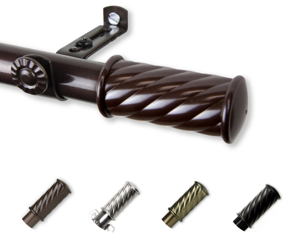 Grip Curtain Rod, Cocoa, 18-28"