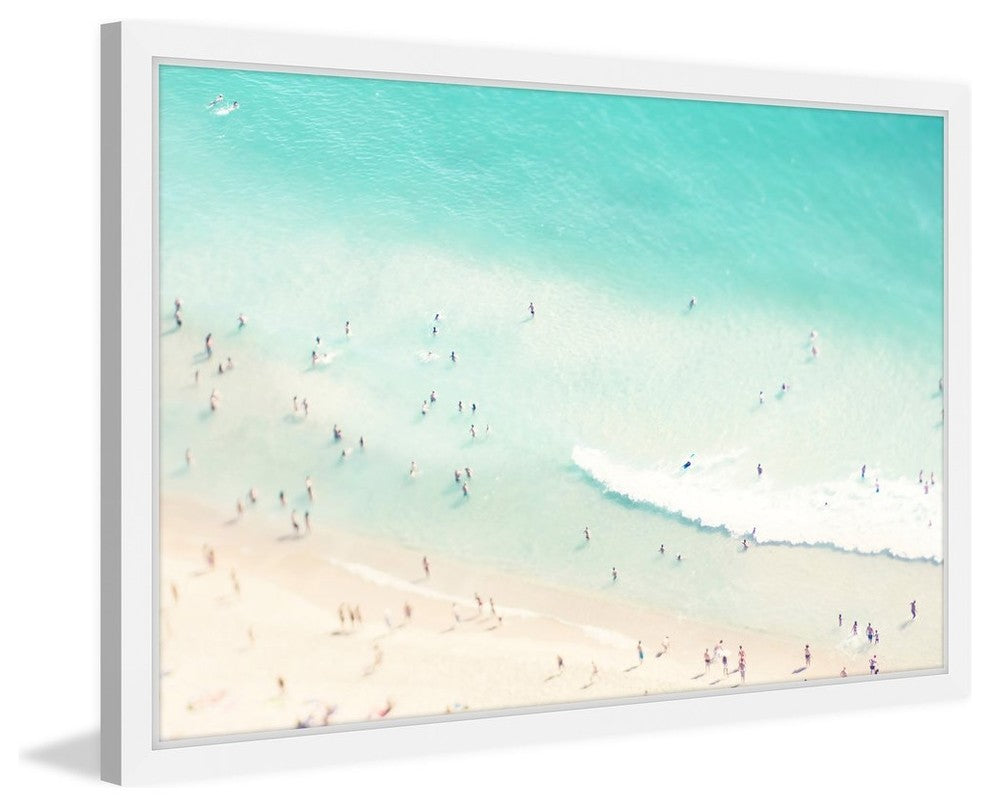 "Playing in the Surf" Framed Print by Ingrid Beddoes