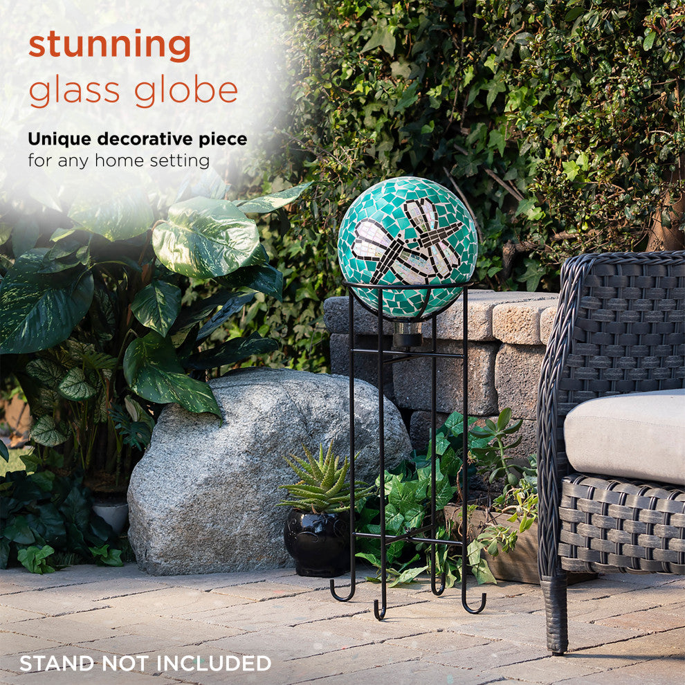 10" Mosaic Dragonfly Duo Gazing Globe
