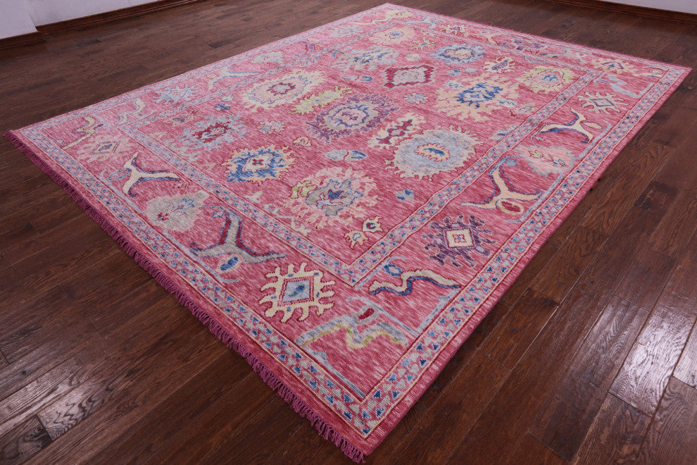 Handmade Turkish Oushak Wool Rug 9' 3" X 12' 0" - Q16088