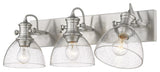 Hines 3-Light Bath Vanity, Pewter, Seeded Glass