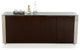 HomeRoots 32" Golden Veneer Glass and Steel Buffet