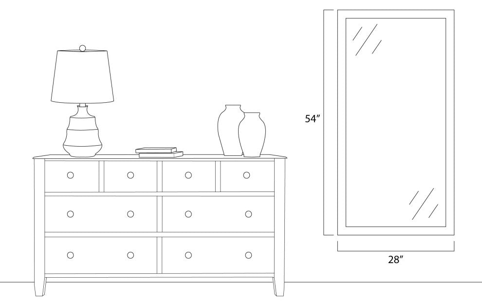 Meade Framed Wall Mirror, Brushed Silver, 28"x54"