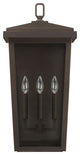 Donnelly 3 Light Outdoor Wall Lantern, Oiled Bronze