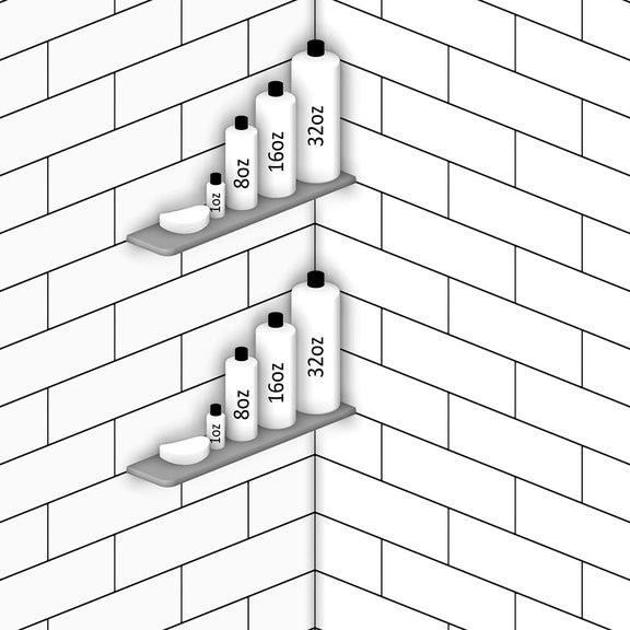 Boundless Shelving Solutions Rectangular Shelf Ivory Shower Bathroom, No Hook