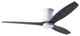 Arbor Flush Fan Gloss White, 54" Ebony Blades, Wall/Remote Control