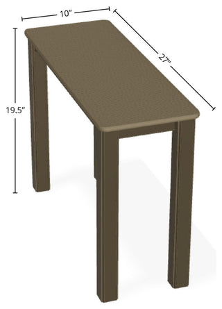 10" x 27" Marine Grade Outdoor End Table, Beachwood