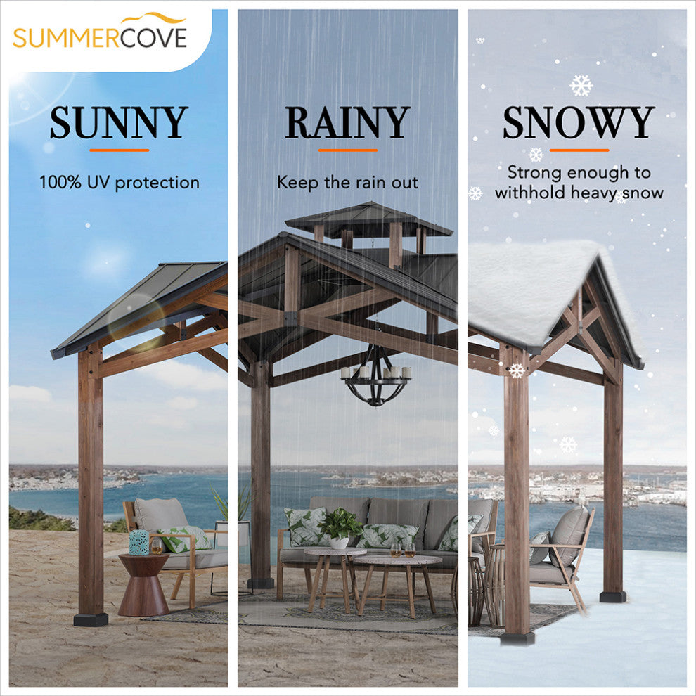 Sunjoy Bella 12.5'x12.5' Cedar Framed Gazebo