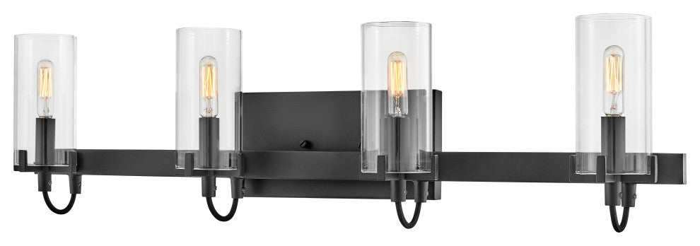 Hinkley Ryden Large Four Light Vanity, Black