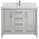 Aberdeen 42 Single Sink Bath Vanity in Coventry Gray 2" Carrara Marble