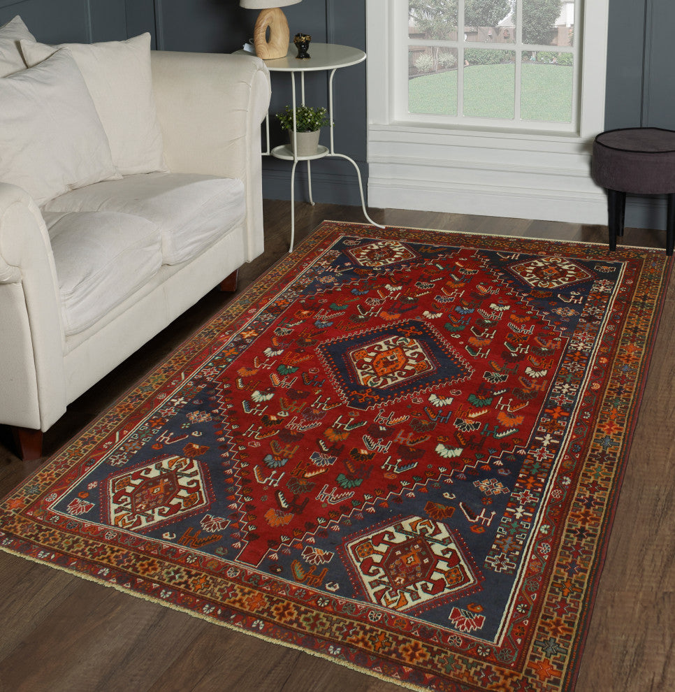 Fine Vintage Distressed Aelfdane Red Rug
