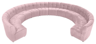 Limitless Velvet Upholstered 12-Piece Modular Sectional, Pink