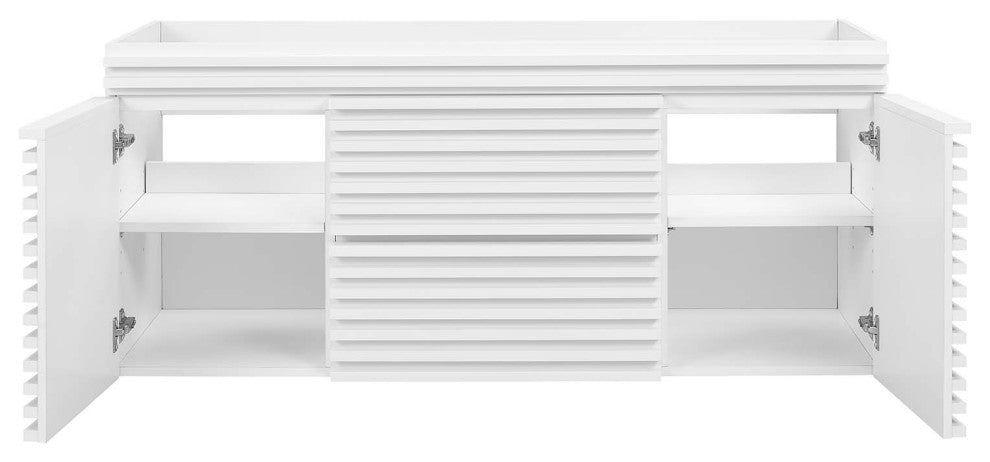 Render 48" Wall-Mount Bathroom Vanity Cabinet, White