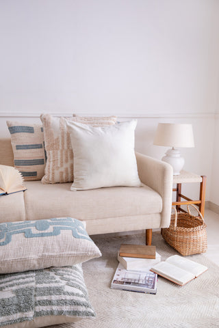 Stacy Garcia Ivory Velvet Handmade Throw Pillow