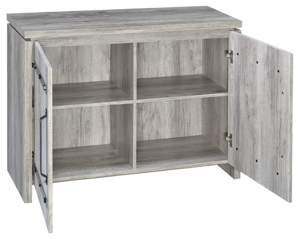 2 Doors Accent Cabinet, Gray Driftwood