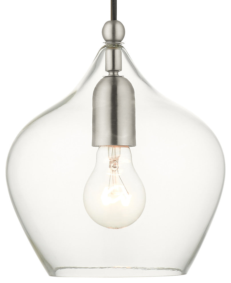 Livex Lighting Aldrich 1 Light Brushed Nickel Pendant