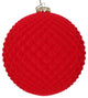 Vickerman Mt197103D 5" Red Flocked Durian Ball Ornament, 2 Per Bag
