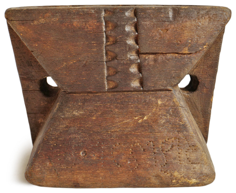 Consigned Rajasthan Village Wood Candle Stand 6