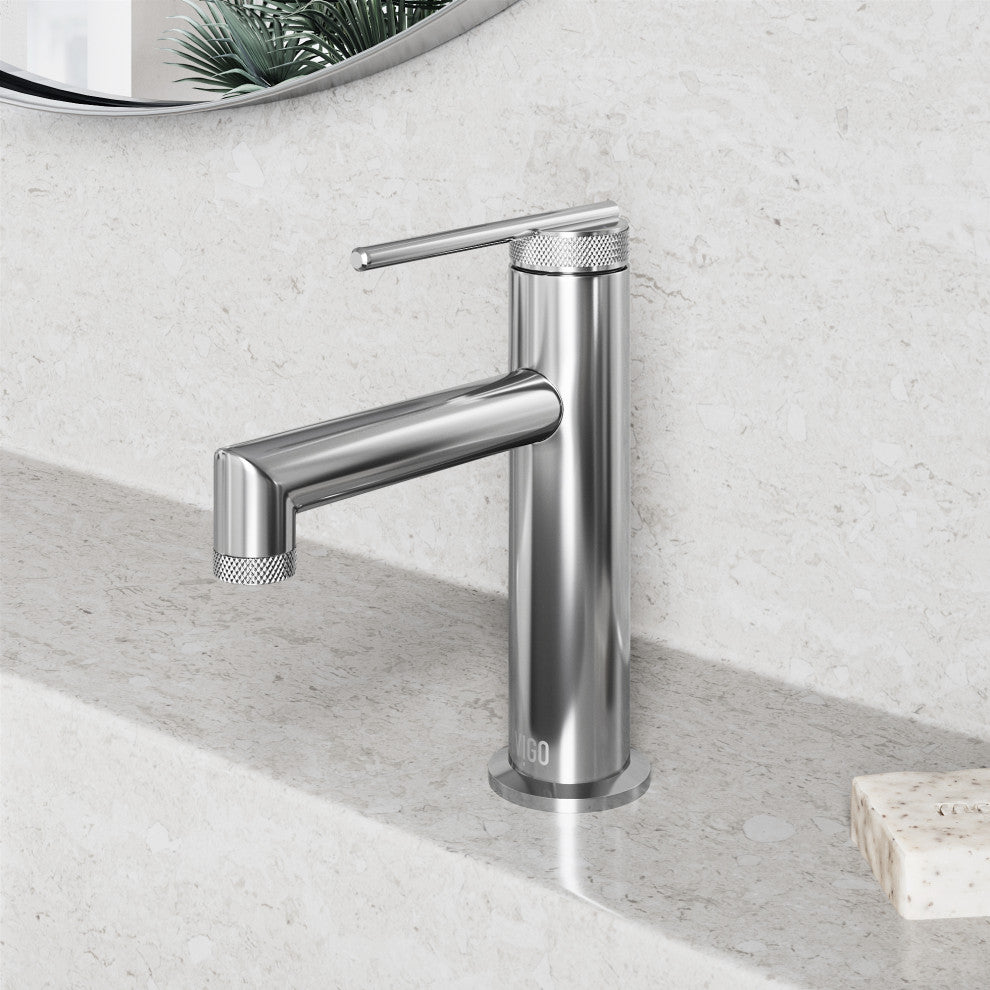 VIGO Sterling 7" H Single Handle Single Hole Bathroom Faucet, Chrome, Without Extras