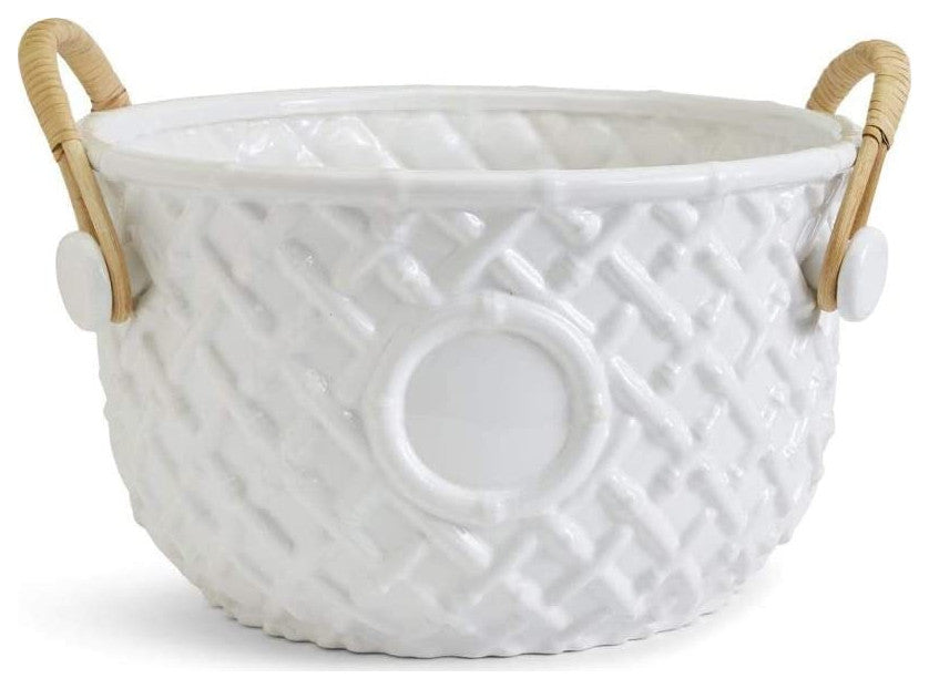 Two's Company Hampton Faux Bamboo Fretwork Party Bucket