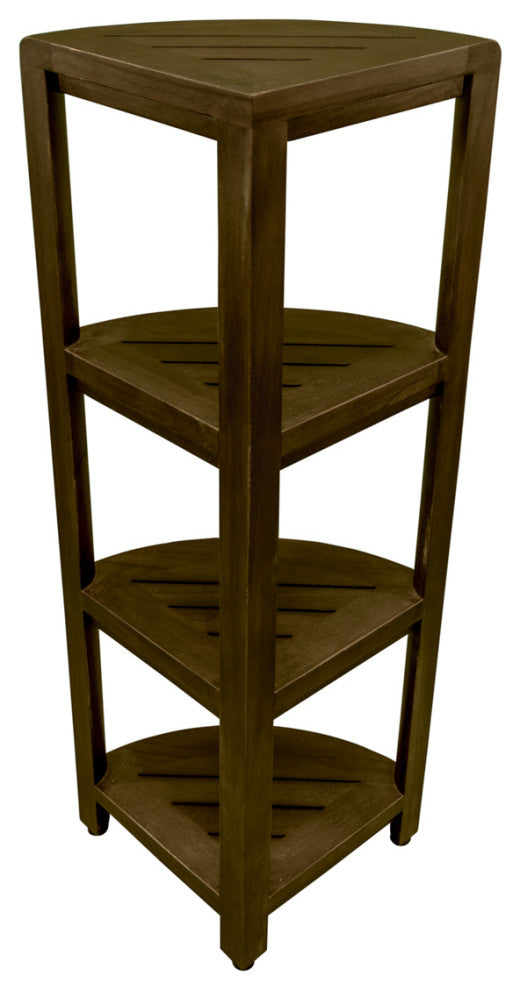 DecoTeak Oasis 4-Tier Teak Corner Shelf