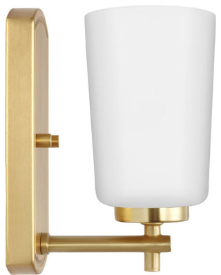 Adley Collection One-Light Satin Brass Etched Opal Glass Bath Vanity Light