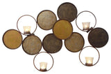 Gold Bronze Modern Circles Wall Sconce, Votive Candle Holder