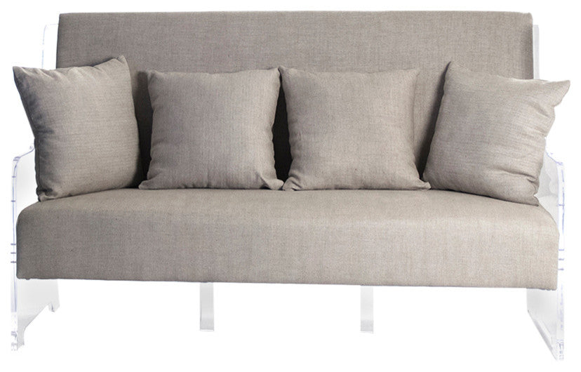 Acrylic Sofa, Natural Linen