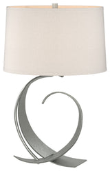 Fullered Impressions Table Lamp, Vintage Platinum, Flax Shade