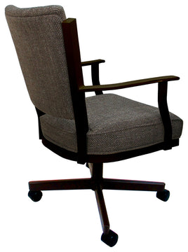Montana Swivel Metal Dining Caster Chair Reading Base, Plumley Cocoa - Brown