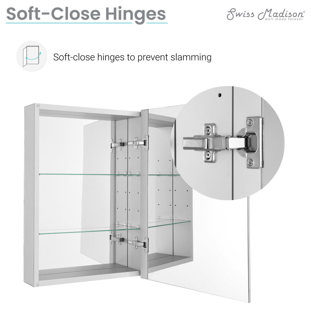 Cache 20"x30"Mirrored Aluminum Medicine Cabinet