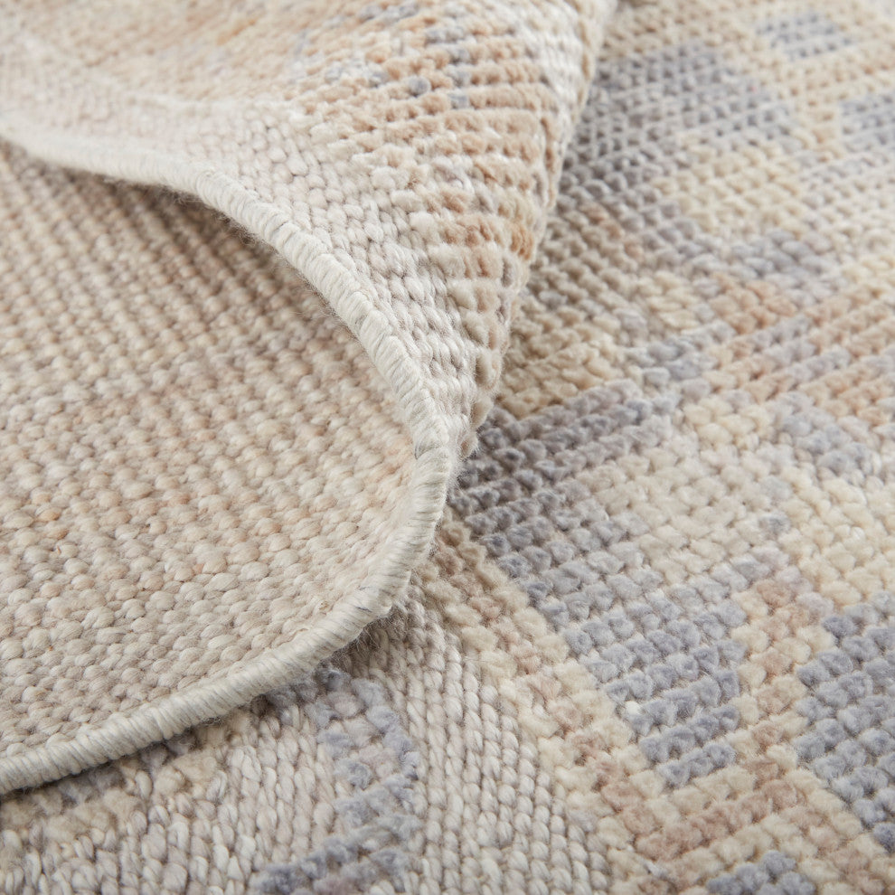 Weave & Wander Tierney Eco Friendly PET Oushak Rug, Warm Gray/Ivory Cream, 8' X