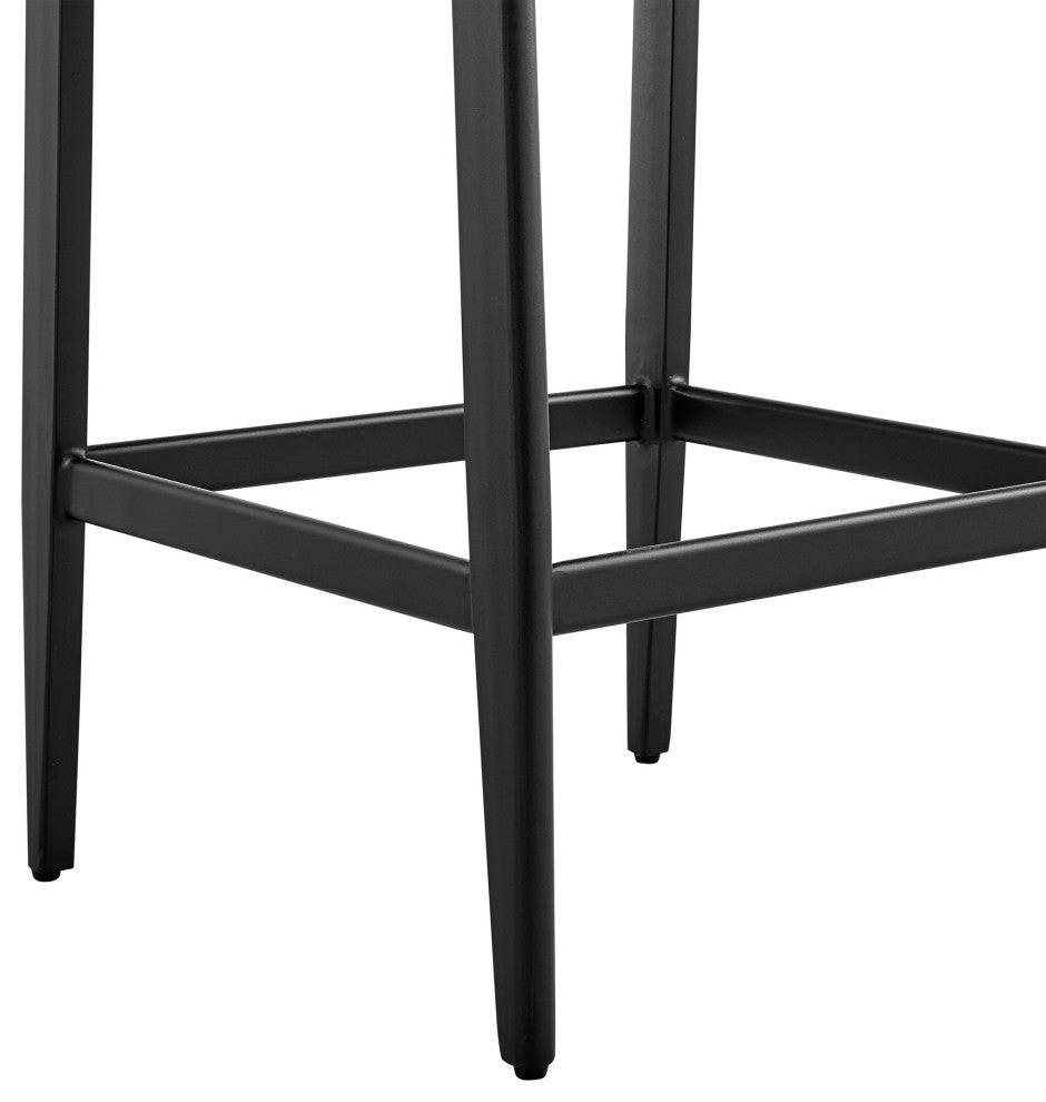 Cayman Outdoor Stool, Aluminum With Gray Cushions, Bar Height