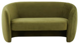 Safavieh Couture Zhao Curved Loveseat, Olive Green