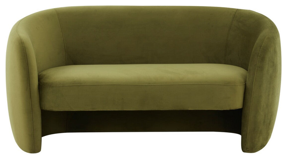 Safavieh Couture Zhao Curved Loveseat, Olive Green