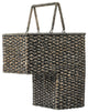 Woven/Bangkuan Stair Basket With Handles, Black