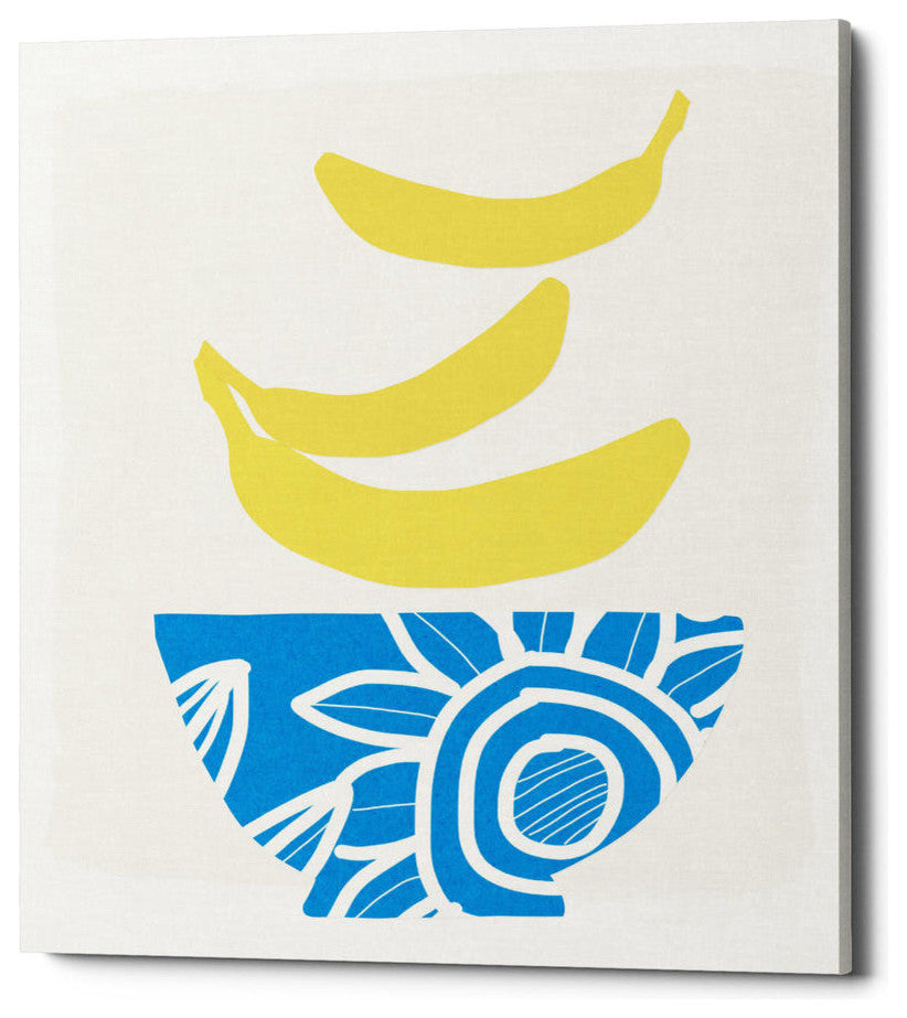 Epic Graffiti "Bowl of Bananas" by Linda Woods, Giclee Canvas Wall Art, 26"x34"