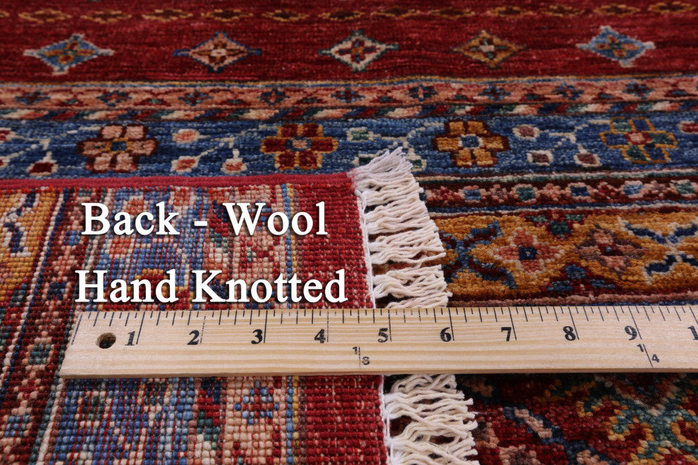 5' 8" X 8' 0" Hand Knotted Super Kazak Khorjin Wool Rug Q10450