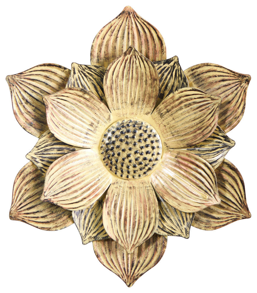 13" Tuscan Metal Flower Wall Art Decor