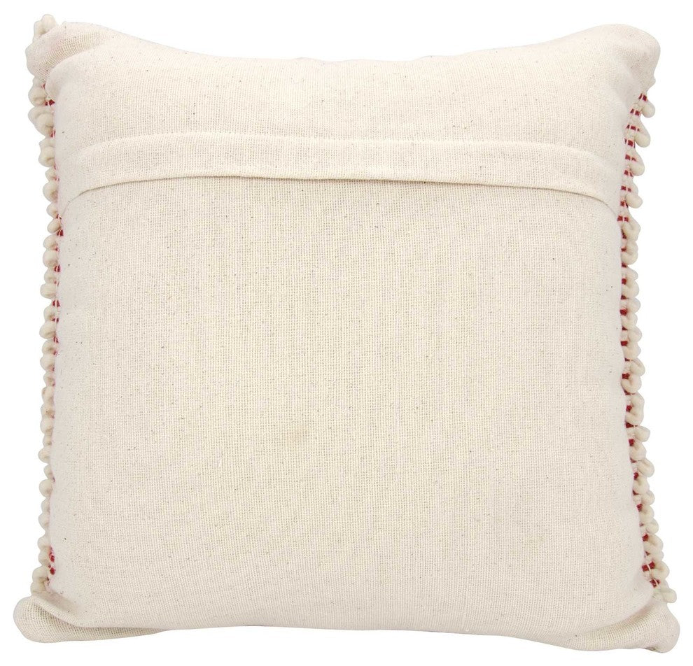 Mina Victory DC569 Throw Pillow, Ivory/Red, 20"X20"
