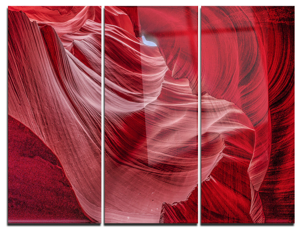 "Inside Wall of Antelope Canyon" Photo Metal Wall Art, 3 Panels, 36"x28"
