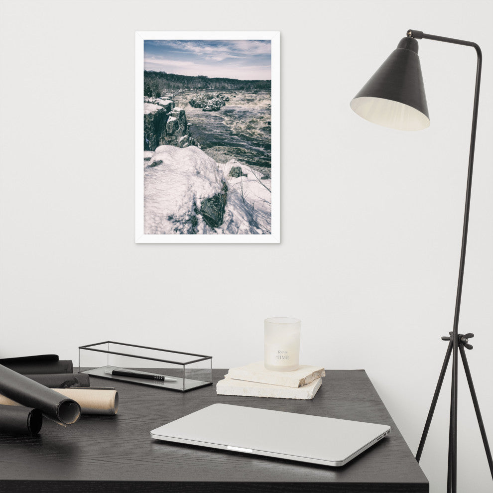Great Falls Vintage Rural Landscape Framed Photo Paper Wall Art Prints, White, 12" X 18"