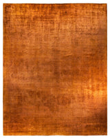 Overdyed, One-of-a-Kind Hand-Knotted Area Rug Gold, 12'3"x15'5"