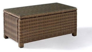 Bradenton Outdoor Wicker Glass Top Table