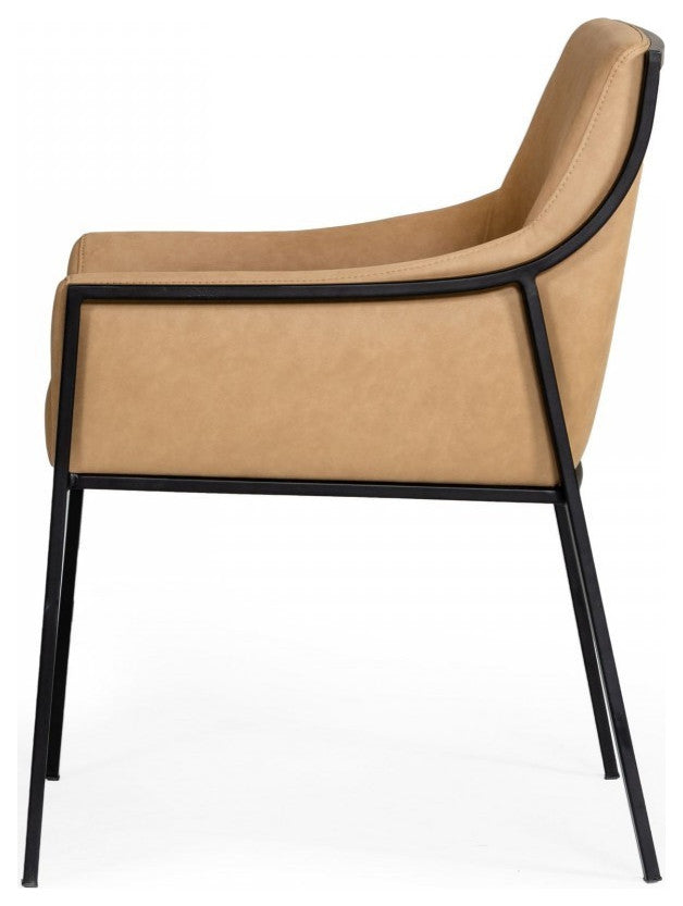 Tan Suede Dining Chair