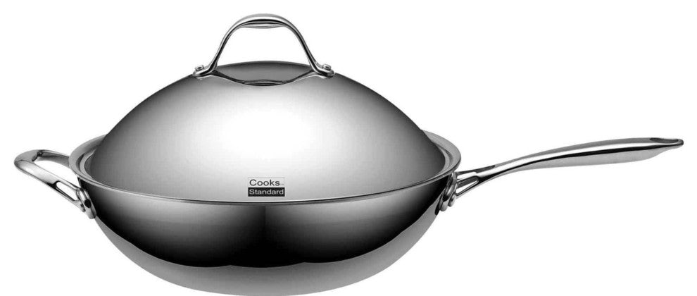 Multi-Ply Clad Stainless Steel 13-Inch Wok - Thumbnail 4