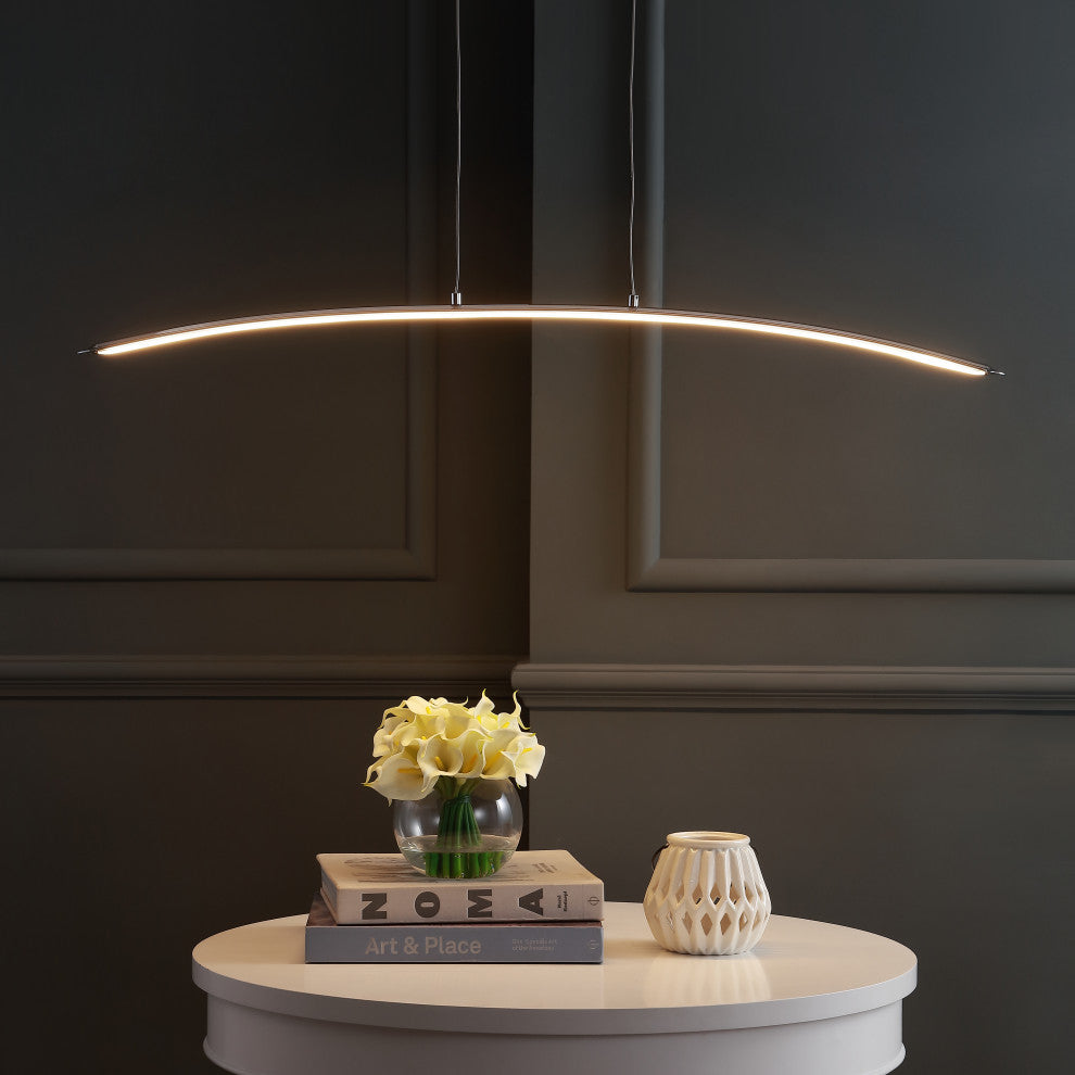 Roxanna 41.5" Dimmable Adjustable Integrated Led Linear Pendant, Chrome